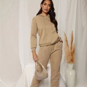 Shein SXY Drop Shoulder Drawstring Thermal Hoodie & Sweatpants